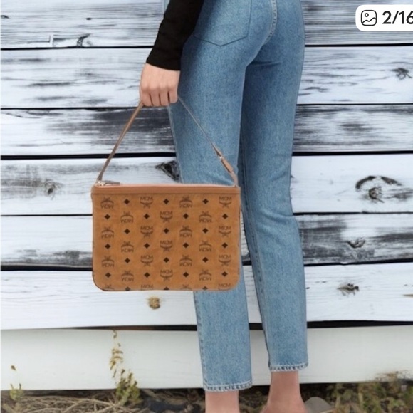 Reserved MCM Tan and Black Monogram Bag - Picture 4 of 8